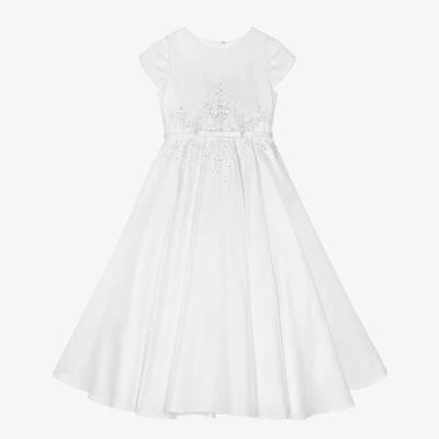 Sarah Louise Kids' Girls White Satin Communion Dress