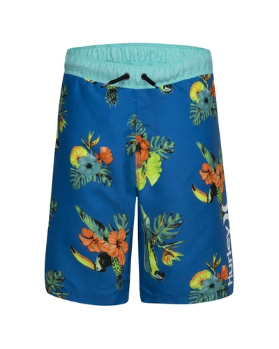 Hurley Kids'  Floral Pull-on Swim Short In Blue
