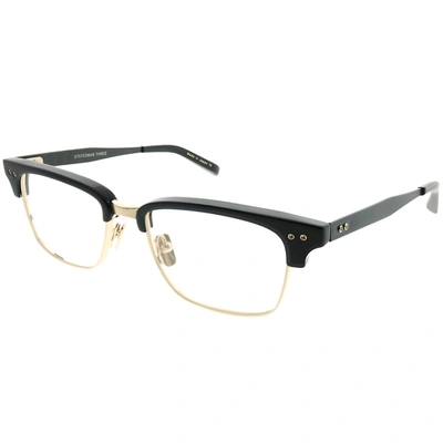 Dita Statesman Three Drx-2064-b-blk-gld-55 Unisex Rectangle Eyeglasses 55mm In Gold