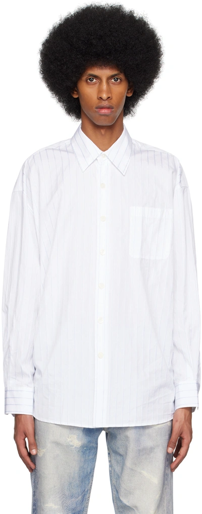 ★【OUR LEGACY】★BORROWED SHIRT Blue Sapphire Pinstrip.e★ Our Legacy Borrowed Shirt - Blue Sapphire Pinstripe | Garmentory