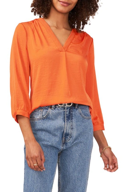 Vince Camuto Rumple Fabric Blouse In Citrus Spice