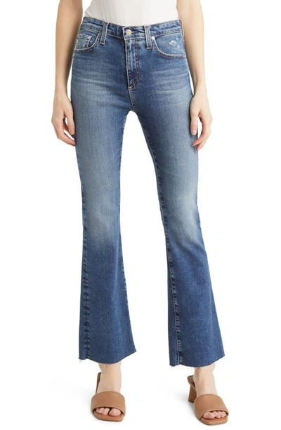 Ag Farrah High Waist Fray Hem Bootcut Jeans In 14 Years Picturesque