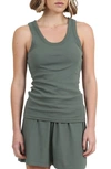 Papinelle Ribbed Shelf Bra Tank In Ivy