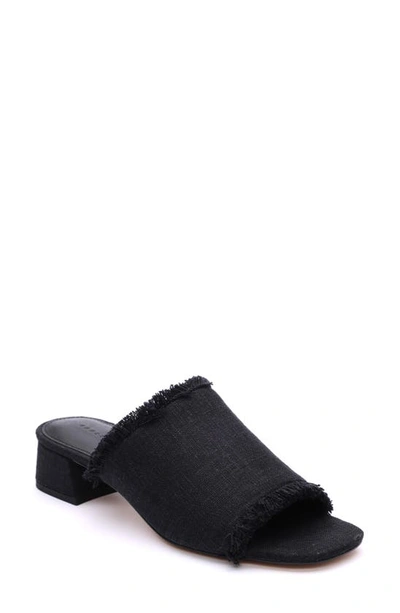 Sanctuary Refresh Fringed Slide Sandal In Black