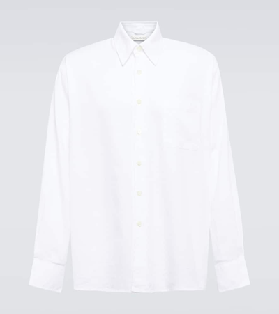 Our Legacy Above Cotton Shirt In White Royal Panama Cotton