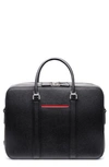 Maverick & Co. Manhattan Double-zip Leather Briefcase In Black