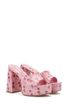 Larroude Dolly Platform Sandal In Wild Pink Rose