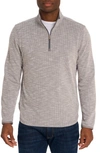 Robert Graham Speilberg Thermal Knit Quarter Zip Pullover In Light Grey