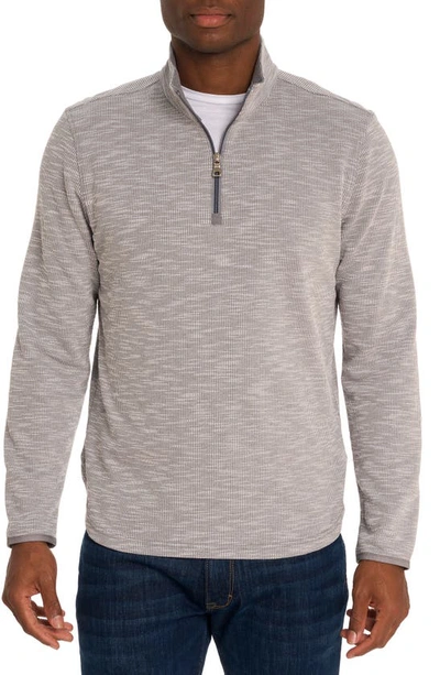 Robert Graham Speilberg Thermal Knit Quarter Zip Pullover In Light Grey