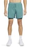 Nike Men's Stride Dri-fit 5" Hybrid Running Shorts In Green