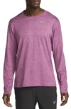 Nike Element Dri-fit Long Sleeve Running T-shirt In Red