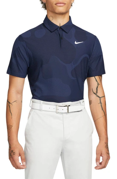Nike Tour Dri-fit Adv Jacquard Golf Polo Shirt In Blue