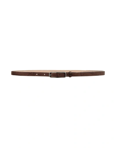 Brunello Cucinelli Thin Belt In Dark Brown