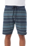 O'neill Bavaro Stripe Cotton Blend Drawstring Shorts In Navy
