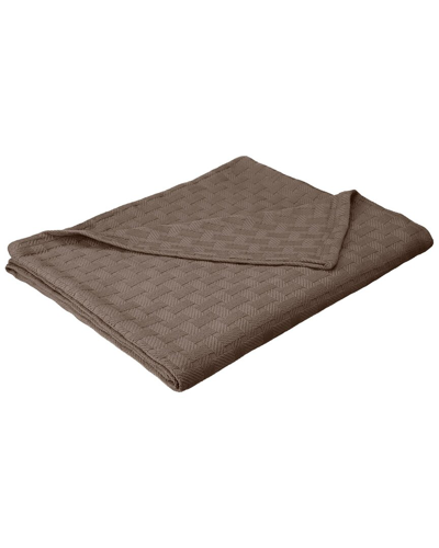 Superior Basketweave All-season Breathable Blanket In Charcoal