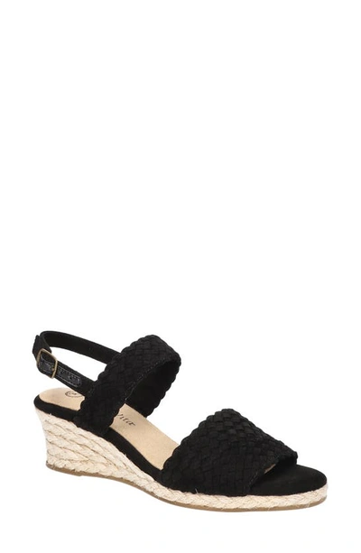 Bella Vita Women's Mariella Espadrille Wedge Sandals In Black Suede