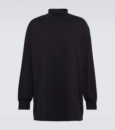 Y-3 Mockneck Cotton Jersey T-shirt In Black