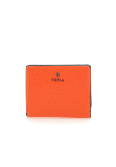 Furla Camelia Leather Wallet In Orange