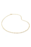 Monica Vinader Mini Paper Clip Chain Necklace In 18ct Gold Vermeil On Sterling