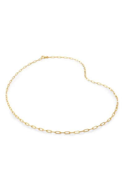 Monica Vinader Mini Paper Clip Chain Necklace In 18ct Gold Vermeil On Sterling