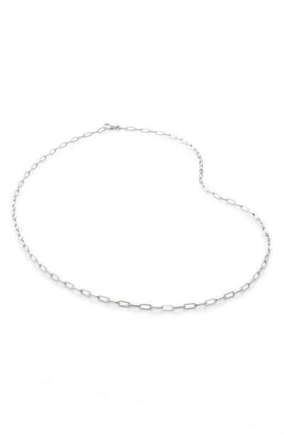 Monica Vinader Mini Paper Clip Chain Necklace In Sterling Silver