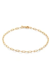 Monica Vinader Mini Paper Clip Chain Bracelet In 18ct Gold Vermeil On Sterling