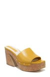 Franco Sarto Damara Platform Slide Sandal In Yellow Leather