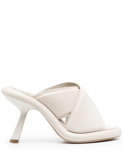 Vic Matie 105mm Leather Open-toe Mules In Cream