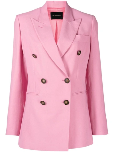 The Andamane Double-breasted Blazer In Pink