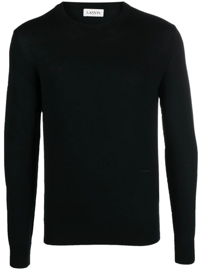 Lanvin Crew-neck Merino Jumper In Black