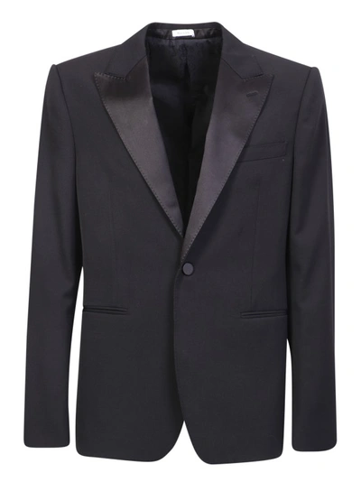 Alexander Mcqueen Black Tailored Jacket In Neutrals