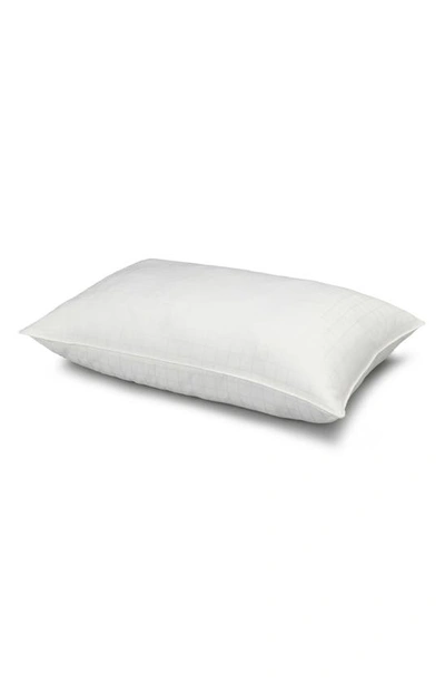 Ella Jayne Home Overstuffed Gel Filled Dobby Windowpane Side/back Sleeper Cotton Pillow In White