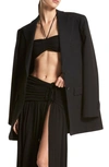 Michael Kors Crepe Blazer In Black