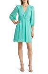 Vince Camuto Chiffon Fit & Flare Dress In Turquoise