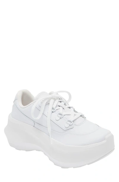 Comme Des Garçons 75mm Leather Platform Sneakers In White