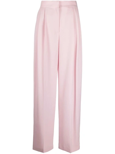 Alexander Mcqueen Pleated High-waisted Trousers In Pink