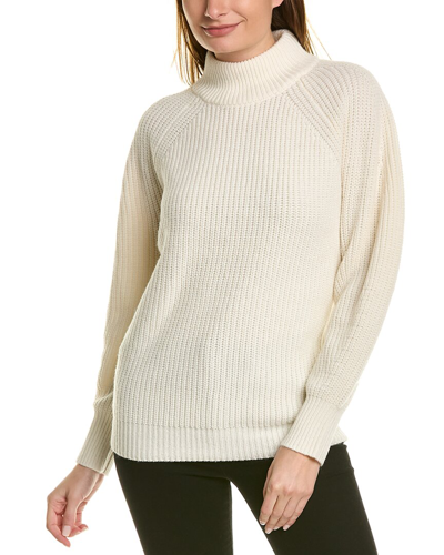 Bcbgmaxazria Turtleneck Wool-blend Sweater In White