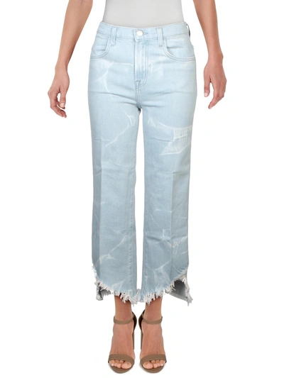 J Brand Joan Crop Womens Denim Light Wash Wide Leg Jeans In Blue
