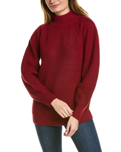 Bcbgmaxazria Oversized Turtleneck Wool-blend Sweater In Red