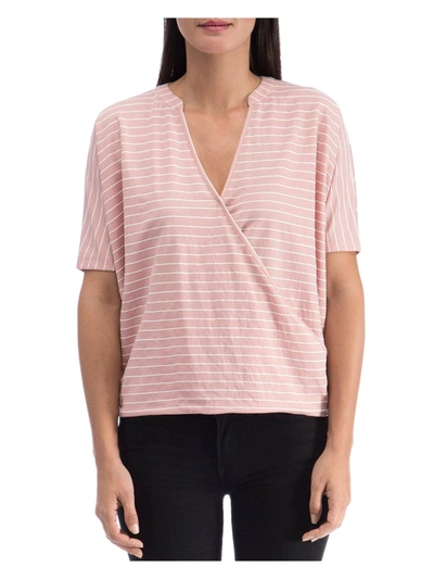 B Collection By Bobeau Womens Surplice Neck Striped Top In Pink