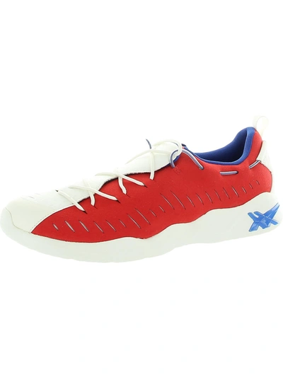 Asics Tiger Gel-mai Rb Mens Faux Leather Fitness Running Shoes In Red