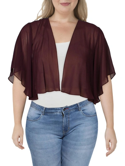 Slny Womens Chiffon Sheer Jacket In Red