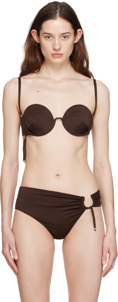 Jacquemus Brown Le Raphia 'le Haut De Maillot Aouro' Bikini Top