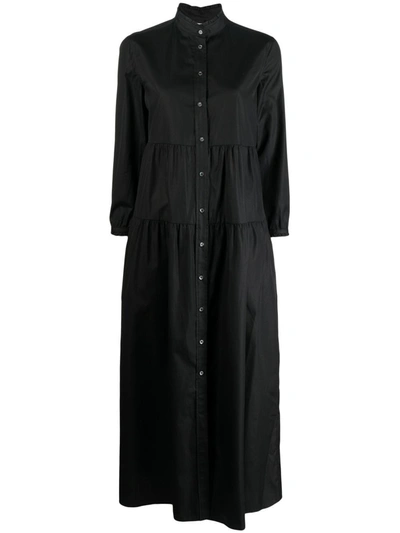 Aspesi Long-sleeve Shirt Smock Dress In Black