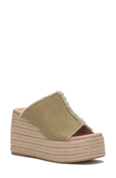 Lucky Brand Scippio Floral Platform Slide Sandal In Fennel Seed