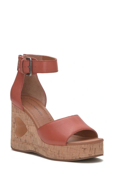 Lucky Brand Himmy Platform Wedge Sandal In Red