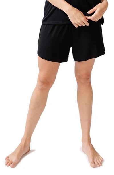 Cozy Earth Rib Sleep Shorts In Black