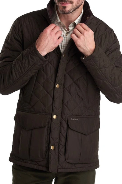 Barbour Devon Quilted Jacket In Olive