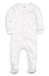 1212 Babies' The Nightly Fitted One-piece Pajamas In Pink Tiny Hearts