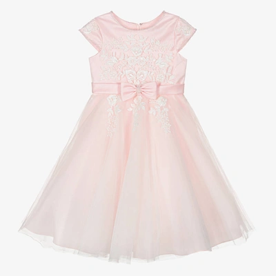 Sarah Louise Kids' Girls Pink Lace Tulle Dress